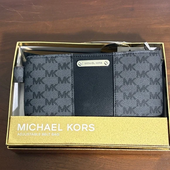 MICHAEL Michael Kors Black and Gray Logo Belt Bag - New in Box - Picture 2 of 6